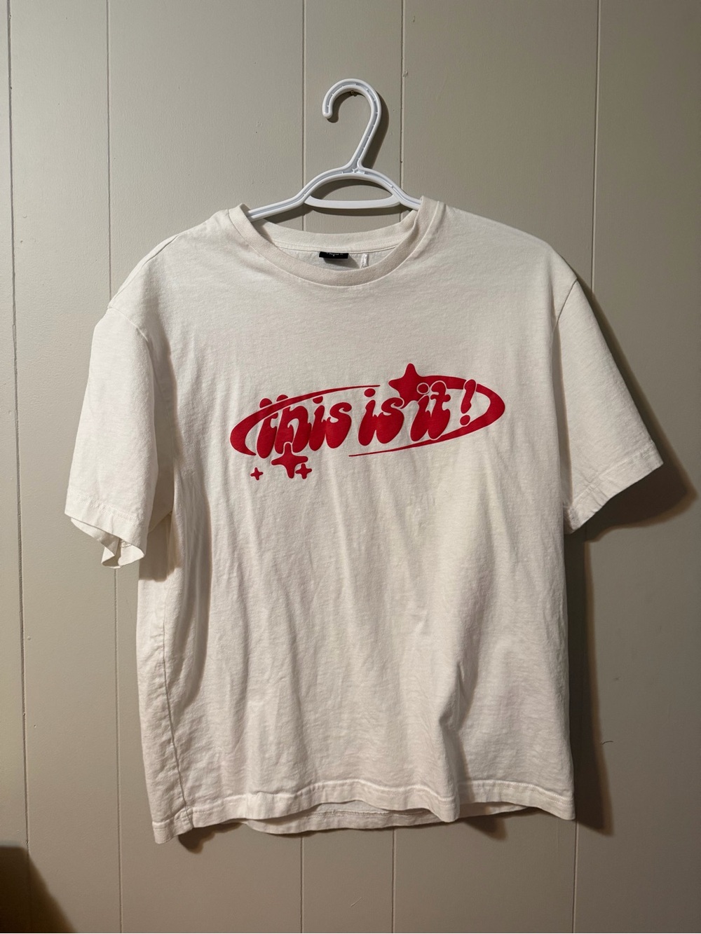 White Tee with Red 'This Is It!' Graphic